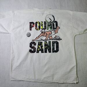 VINTAGE Rude Dog T-Shirt Adult‎ XL White Beach Volleyball Oversized Pound Sand